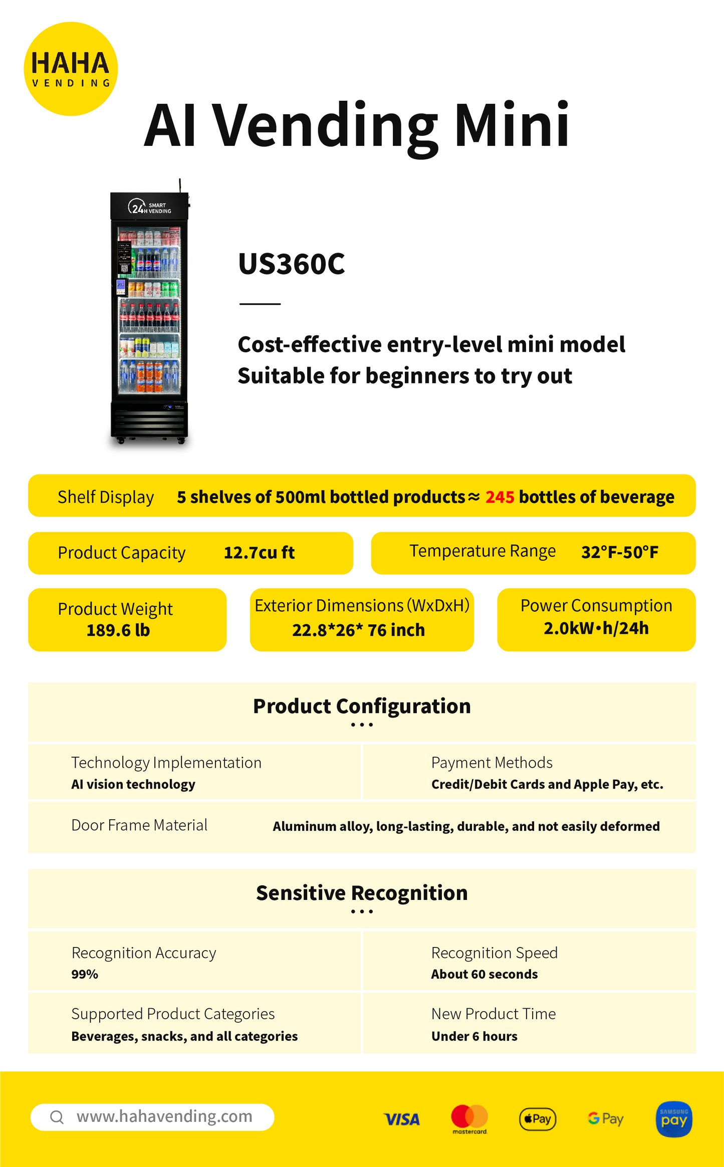 HAHA AI Vending Cooler Mini - US360C